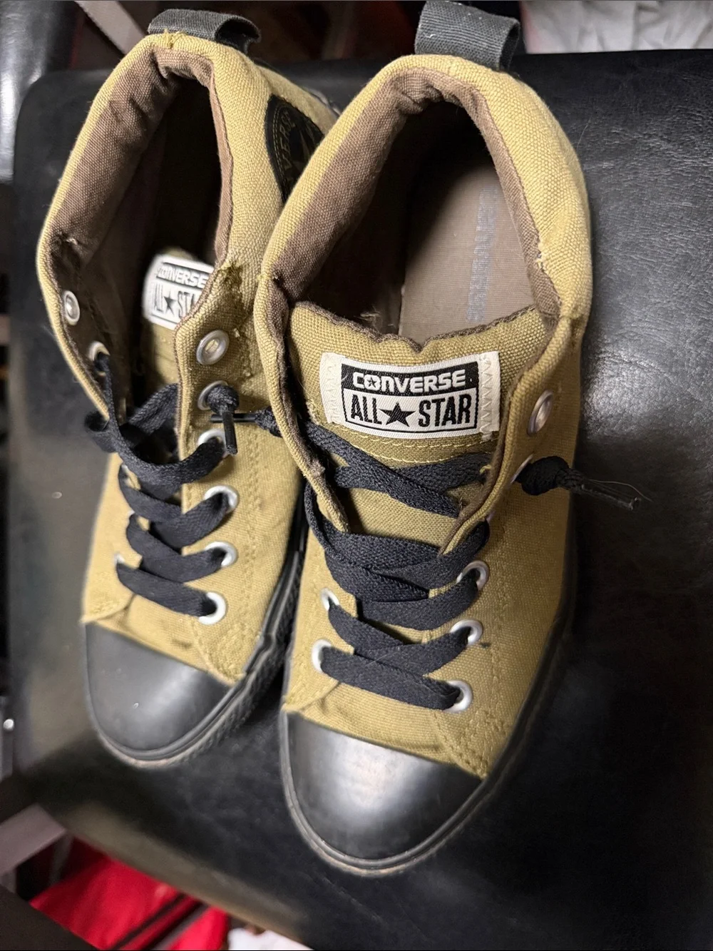 Converse Kids Olive Green and Black Sneakers